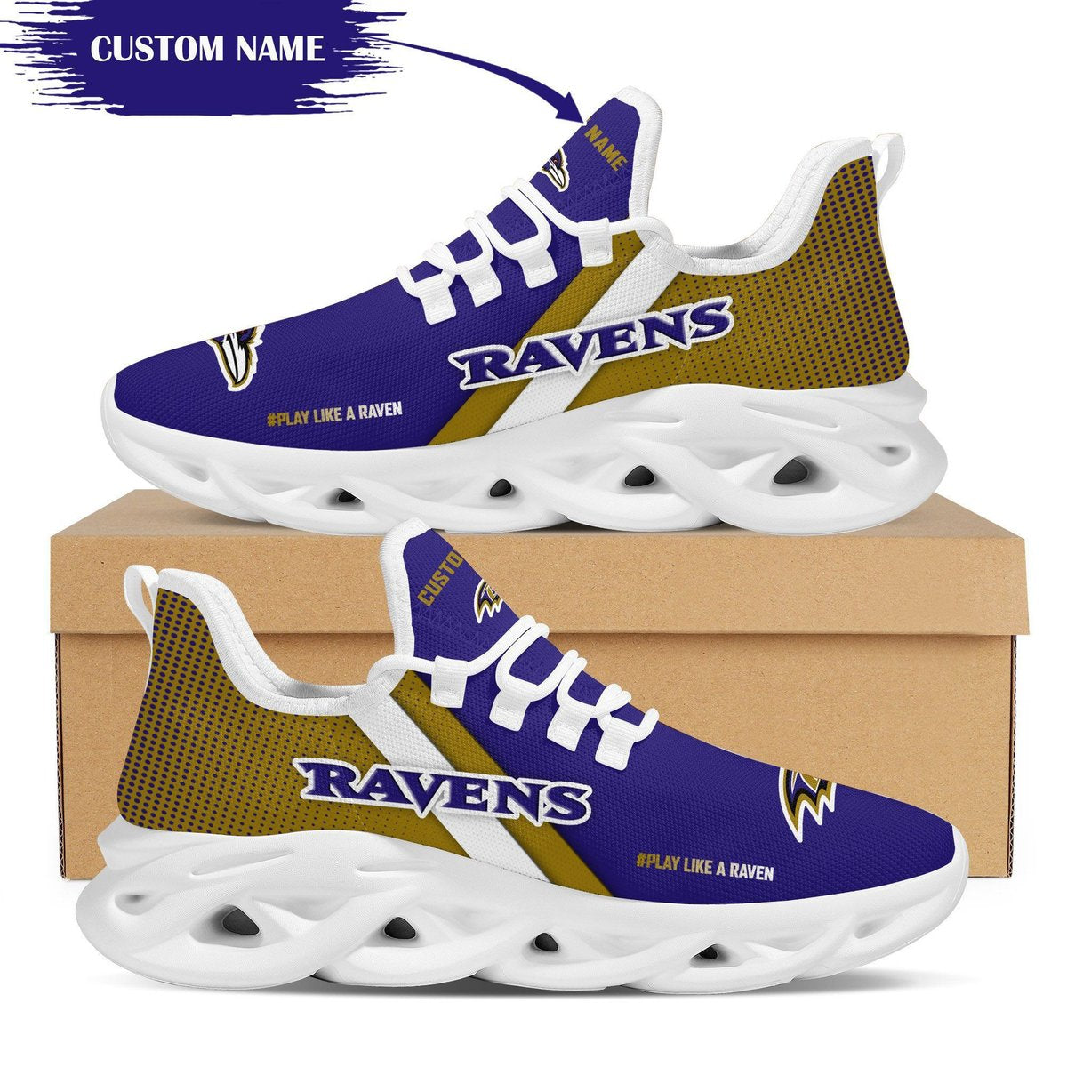 Baltimore Ravens Custom Personalized Max Soul Sneakers Running Sports Shoes For Men Women For Men Women