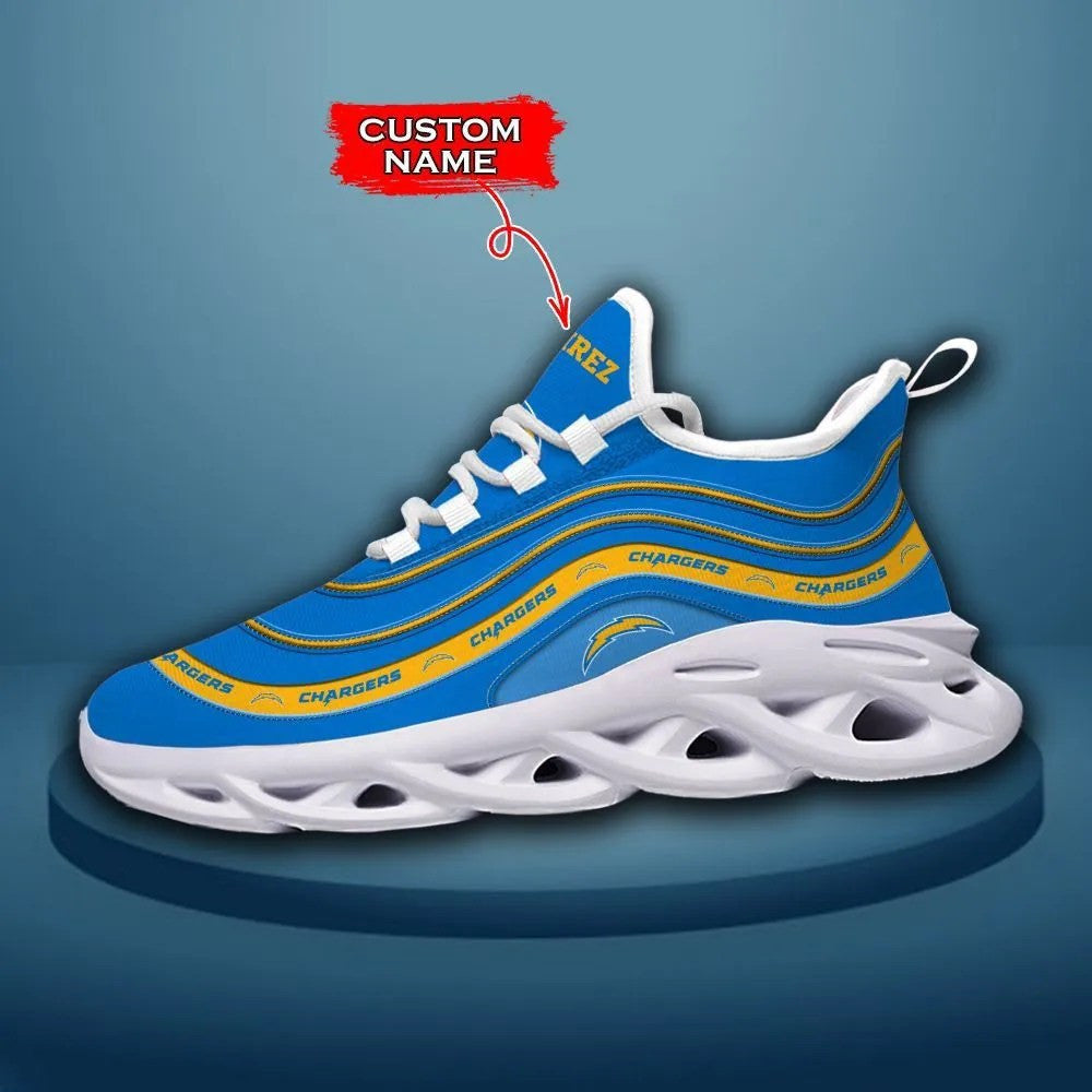 Os Angeles Chargers Max Soul Clunky Sneakers Shoes Luxury Nfl Custom Name