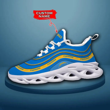 Os Angeles Chargers Max Soul Clunky Sneakers Shoes Luxury Nfl Custom Name