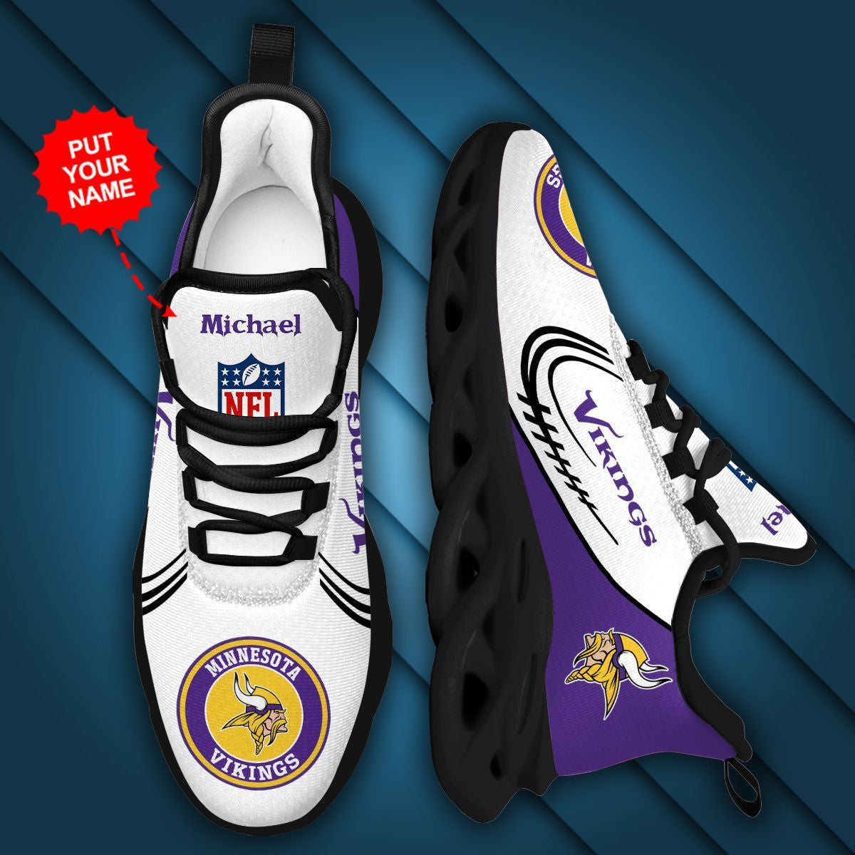 Minnesota Vikings Custom Personalized Max Soul Sneakers Running Sports Shoes For Men Women For Men Women