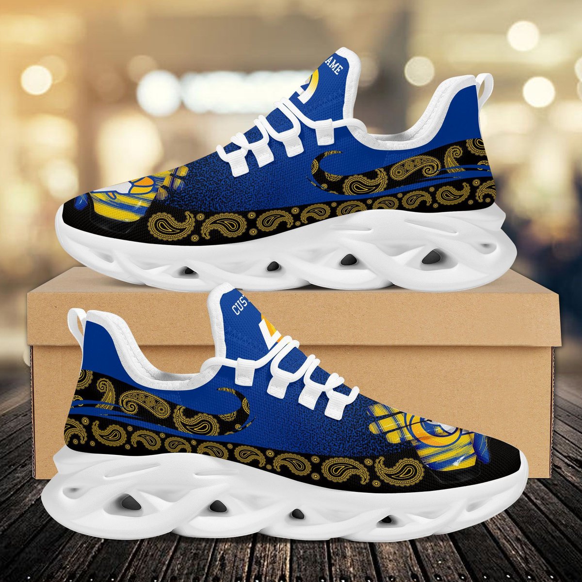 Los Angeles Rams Custom Name Sport Max Soul Sneaker Shoes For Fans For Men Women