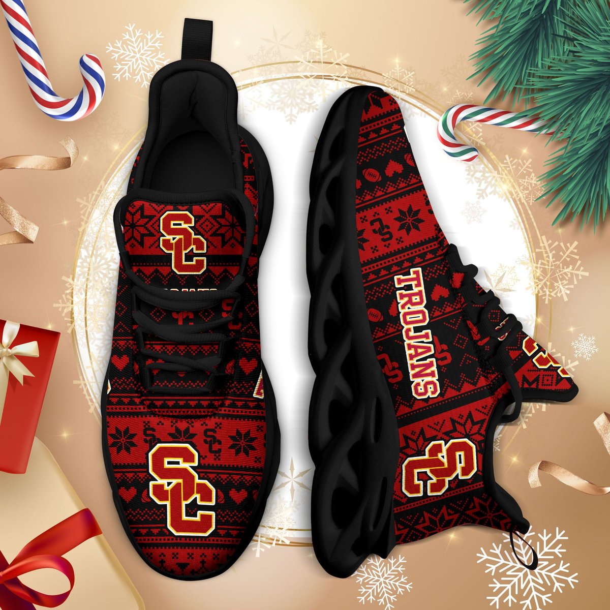 Usc Trojans Ncaa1-max Soul Sneakers Christmas Td26841 Perfect Choice Sport Beautiful Printing For Men Women