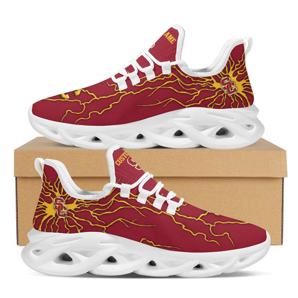 Usc Trojans Custom Name Stylish Graffiti Personality Max Soul Shoes For Men Women