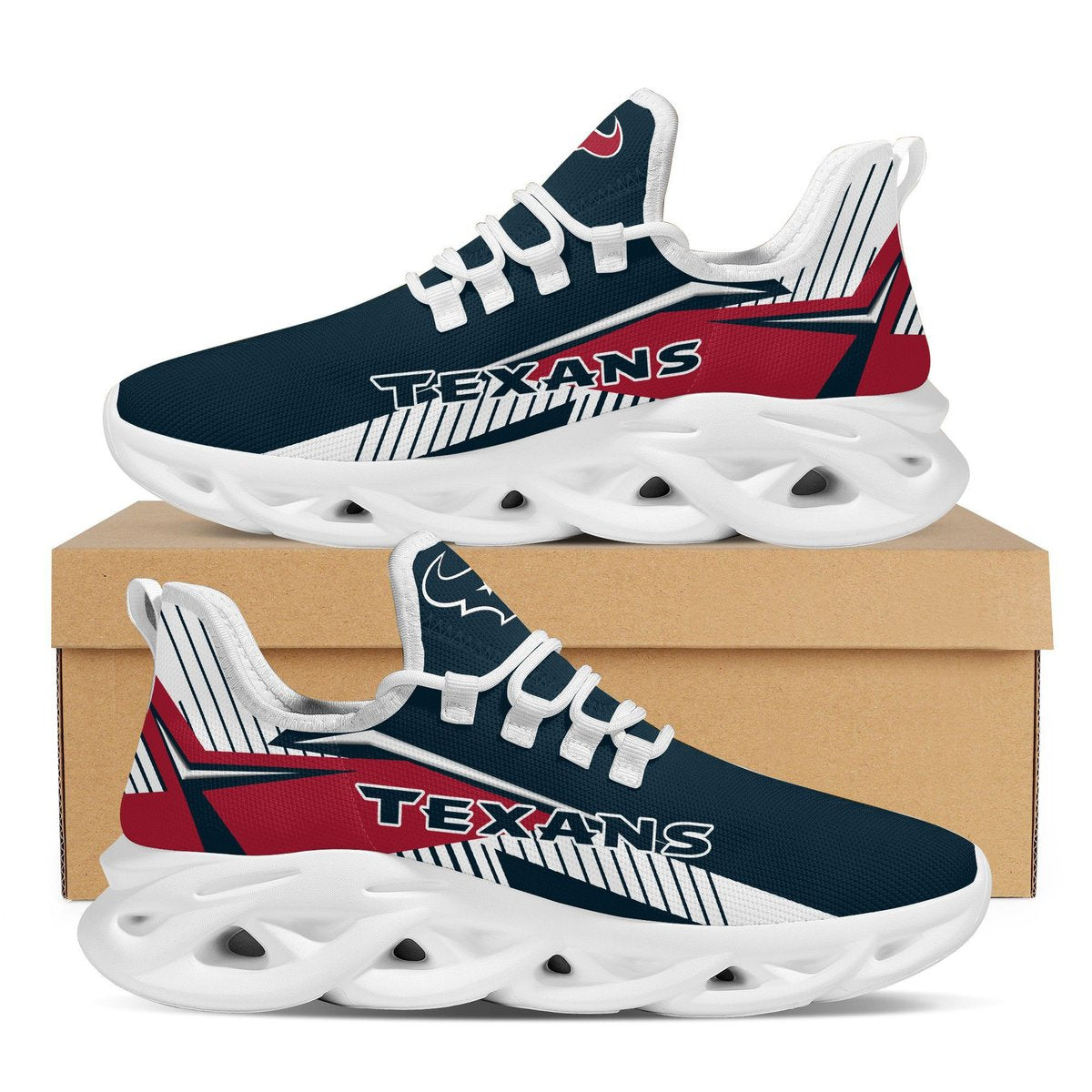 Houston Texans Max Soul Shoes American Football Running Sports Sneakers Shoes For Men Women Full Size For Men Women
