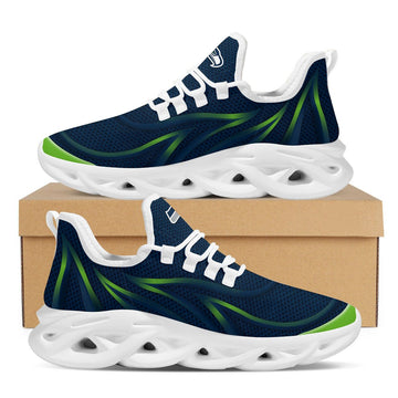Seattle Seahawks Neon Flames Design Trending Max Soul Clunky Sneaker Shoes For Mens Womensamerican Football Team Fans For Men Women