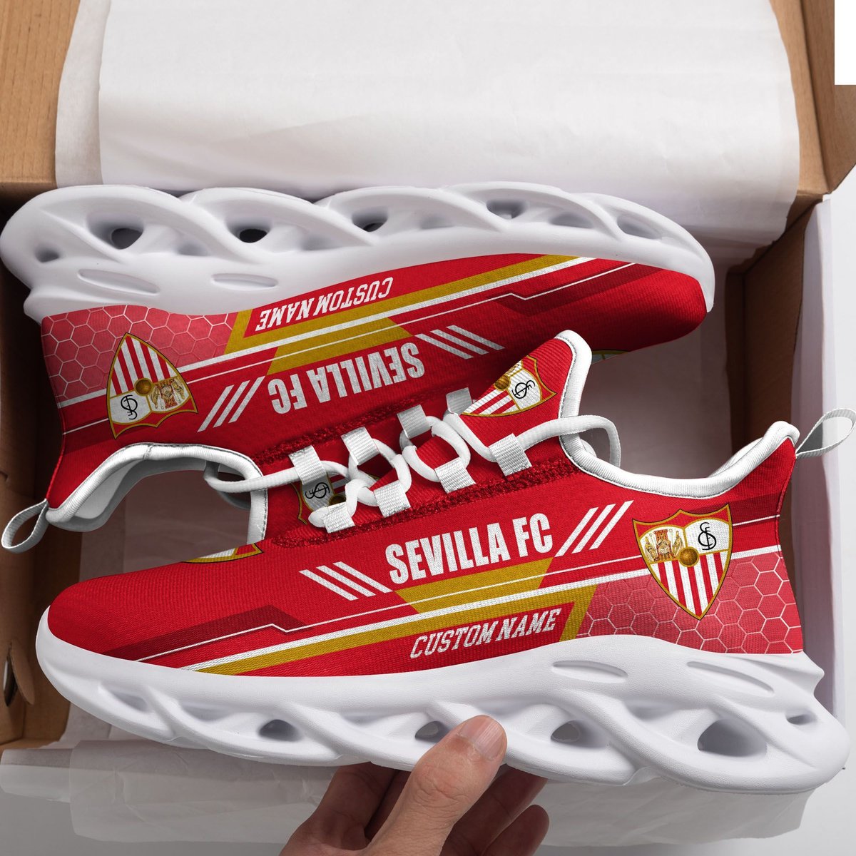 Sevilla Fc Custom Personalized Max Soul Sneakers Running Sports Shoes For Men Women Football Fan Football Fan For Men Women