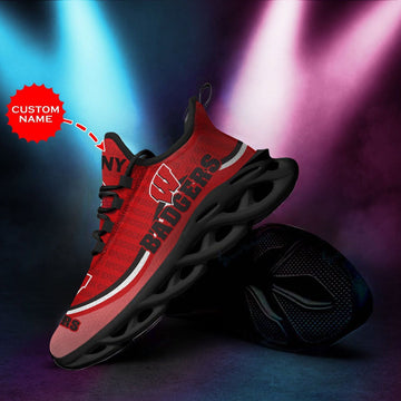 Wisconsin Badgers Custom Personalized Max Soul Sneakers Running Sports Shoes For Men Women For Men Women