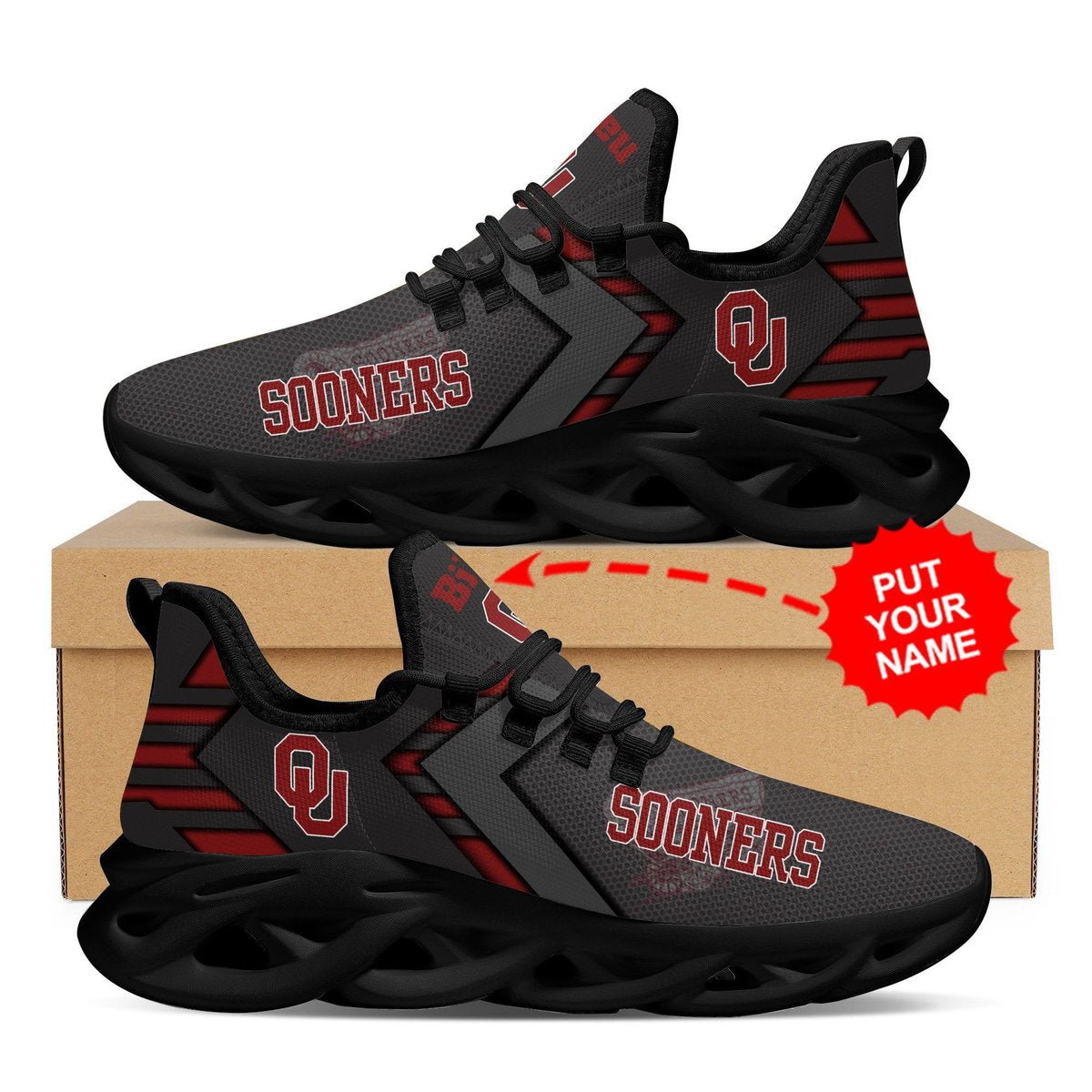 Oklahoma Sooners Custom Personalized Max Soul Sneakers Running Sports Shoes For Men Women For Men Women