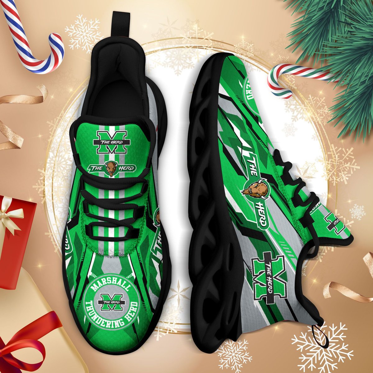 Arshall Thundering Herd Ncaa3-max Soul Sneakers For This Season Na26574 Perfect Choice Sport Beautiful Printing