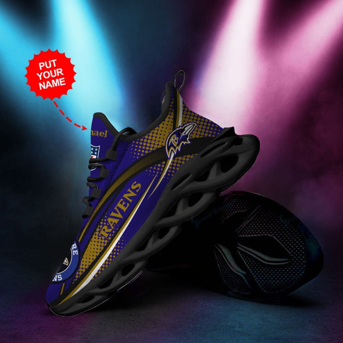 Baltimore Ravens Custom Personalized Max Soul Sneakers Running Sports Shoes For Men Women For Men Women