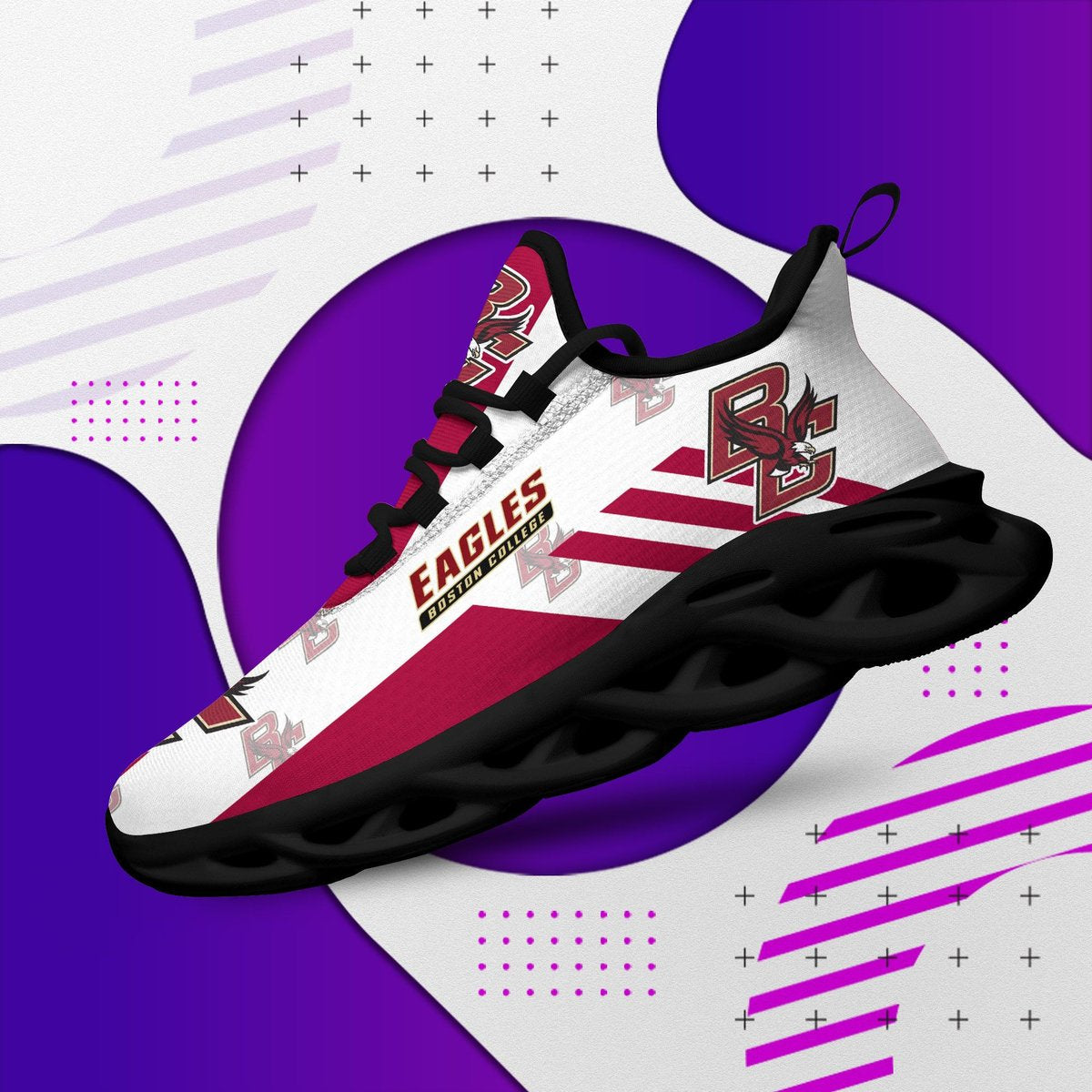 Oston College Eagles Ncaa3 Personalized Max Soul Sneakers New Trending Gift For Sport Lovers, Perfect Choice Camping Travel