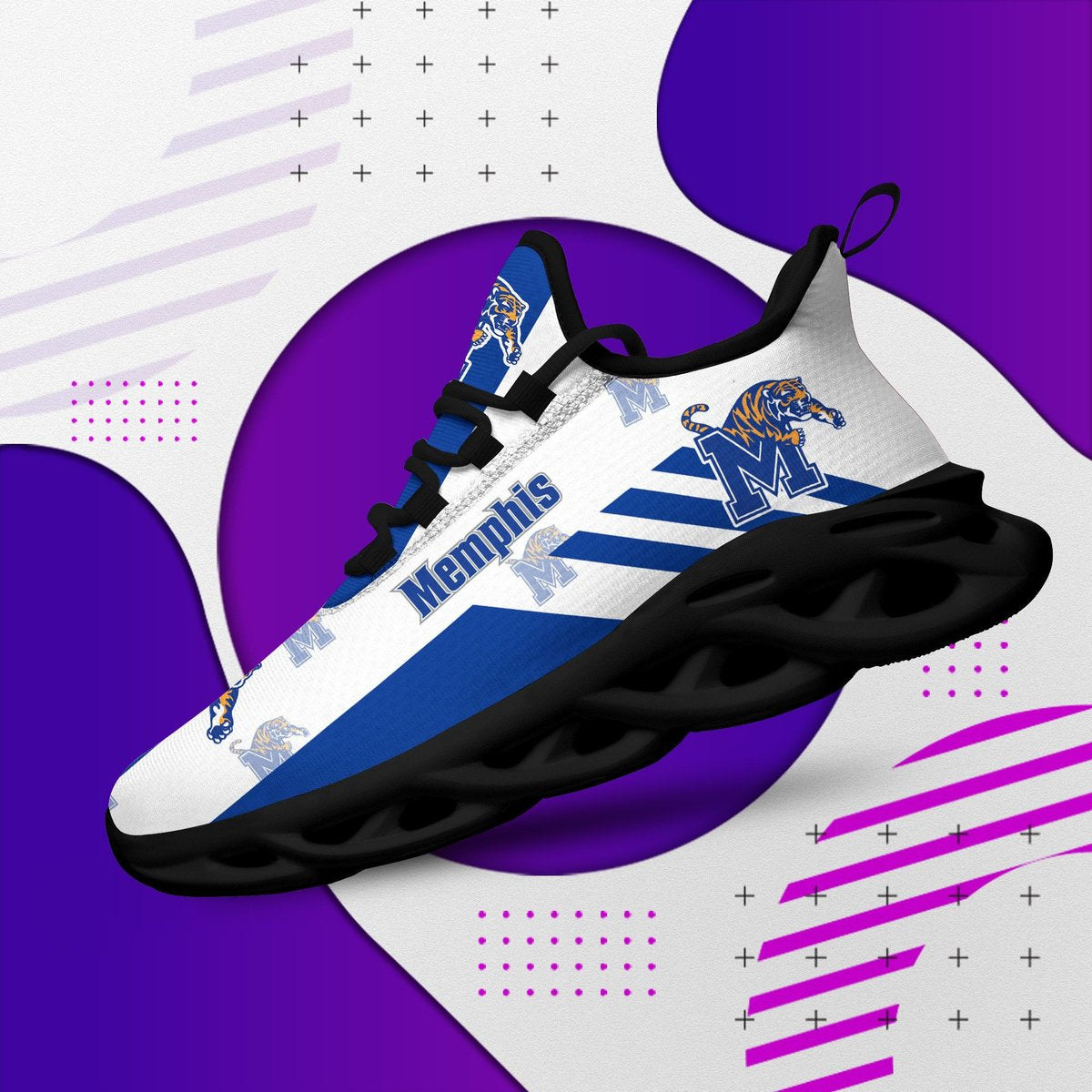 Emphis Tigers Ncaa1 Personalized Max Soul Sneakers New Trending Gift For Sport Lovers, Perfect Choice Camping Travel