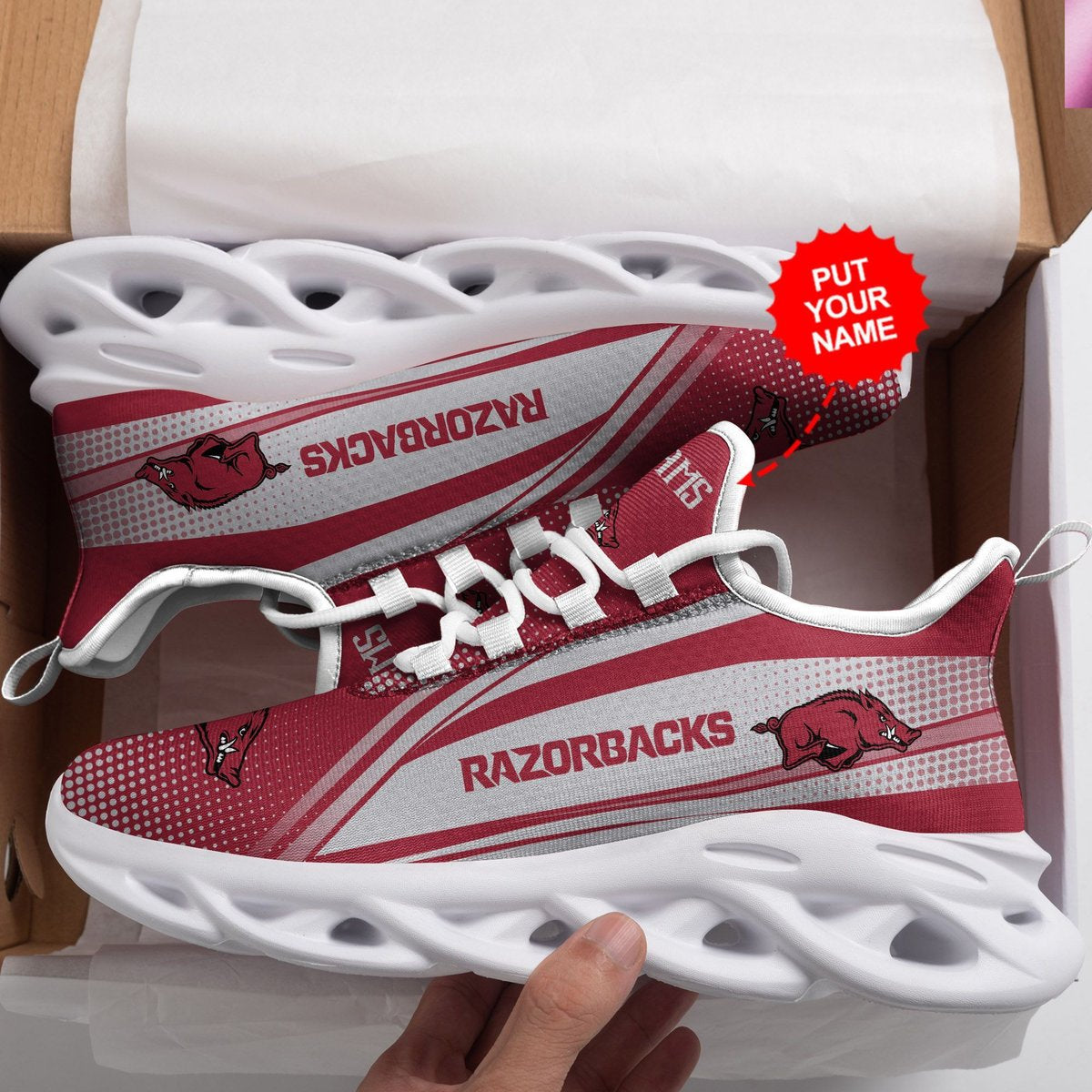 Arkansas Razorbacks Custom Personalized Max Soul Sneakers Running Sports Shoes For Men Women For Men Women