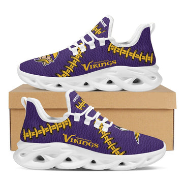 Minnesota Vikingsfootball Leather Surface Design Trending Max Soul Clunky Sneaker Shoes Custom Name Personalized For Mens Womens For Men Women