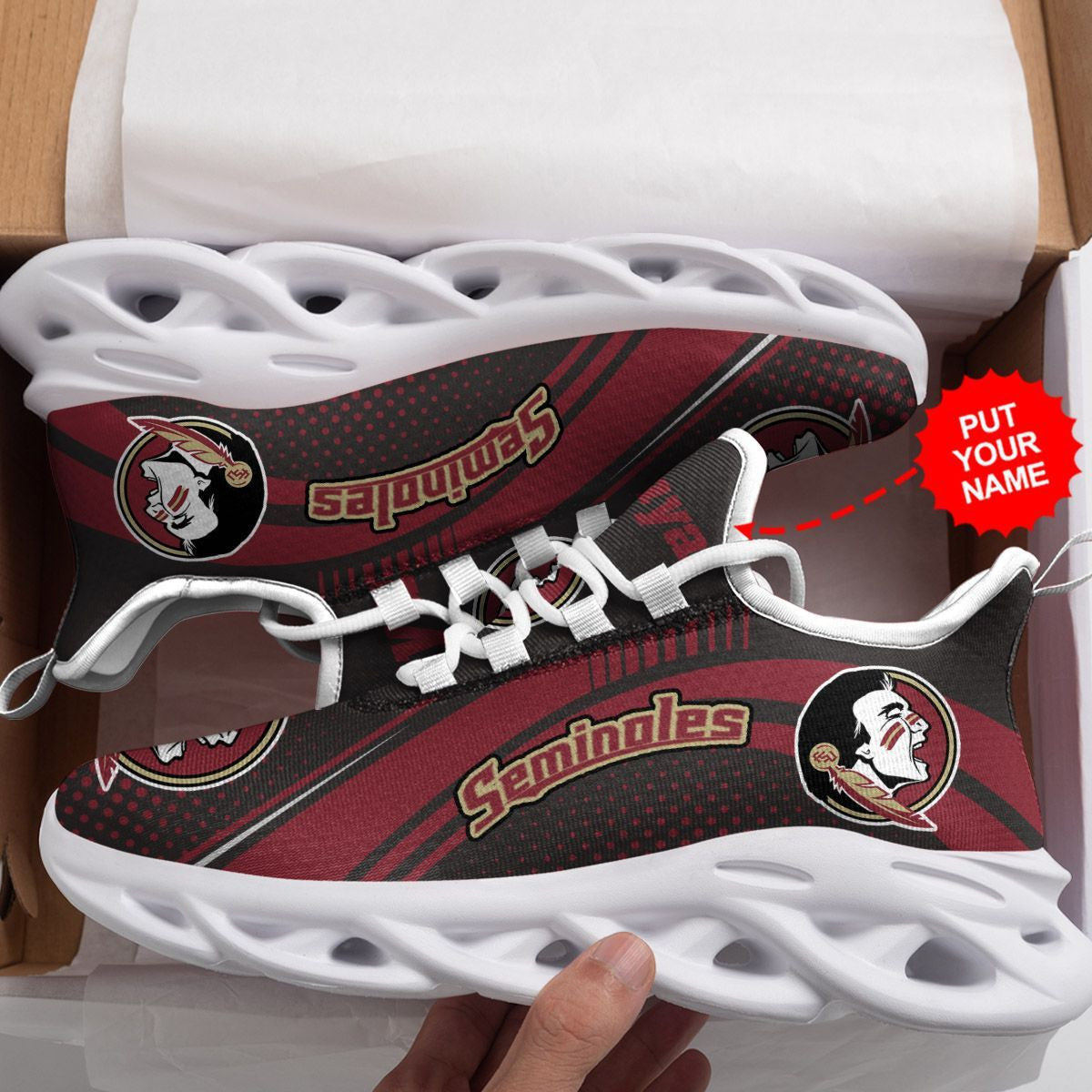 Florida State Seminoles Custom Personalized Max Soul Sneakers Running Sports Shoes For Men Women For Men Women