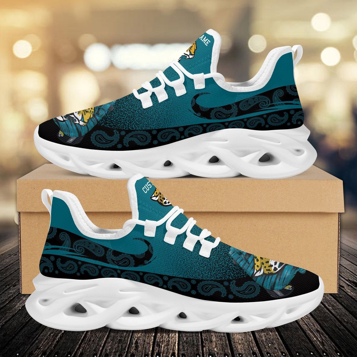 Jacksonville Jaguars Custom Name Sport Max Soul Sneaker Shoes For Fans For Men Women
