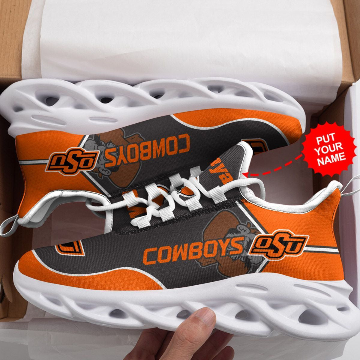 Oklahoma State Cowboys Custom Personalized Max Soul Sneakers Running Sports Shoes For Men Women For Men Women