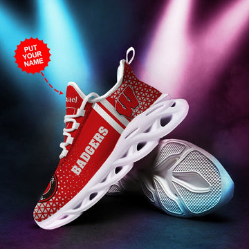 Wisconsin Badgers Custom Personalized Max Soul Sneakers Running Sports Shoes For Men Women For Men Women