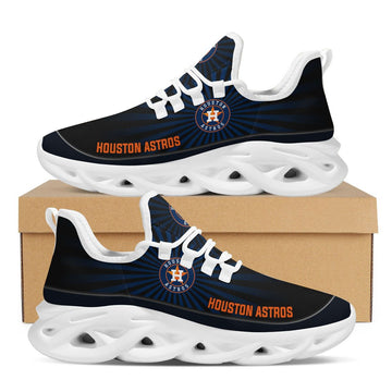 Houston Astros Light Flashes Design Trending Max Soul Clunky Sneaker Shoes For Mens Womens Major League Baseball Team Fans For Men Women