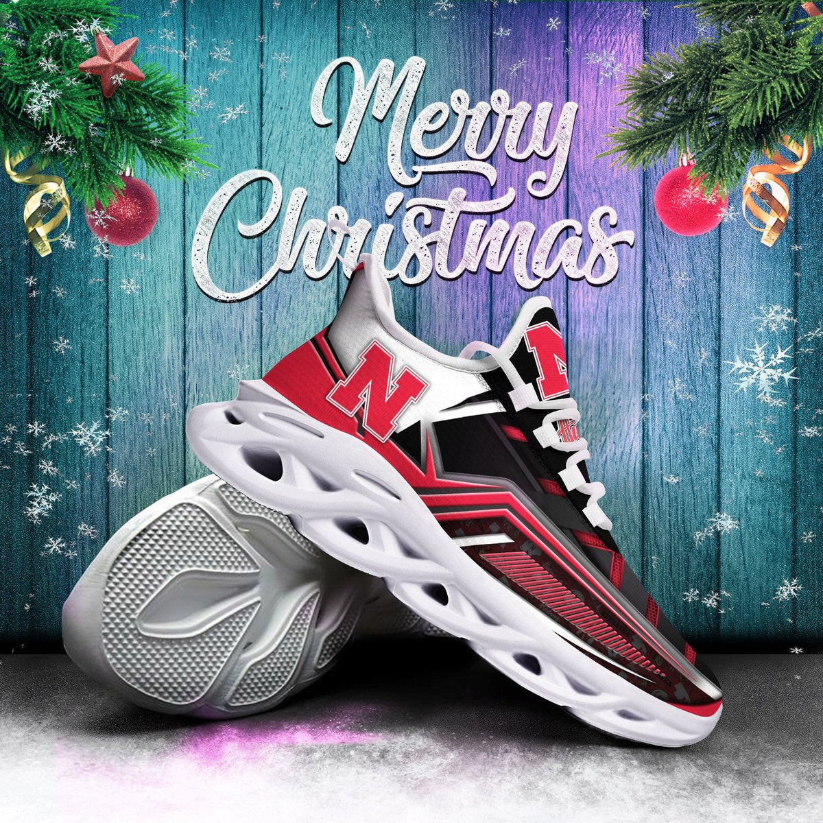 Nebraska Cornhuskers Ncaa2-max Soul Sneakers Christmas Tu26794 Perfect Choice Sport Beautiful Printing For Men Women