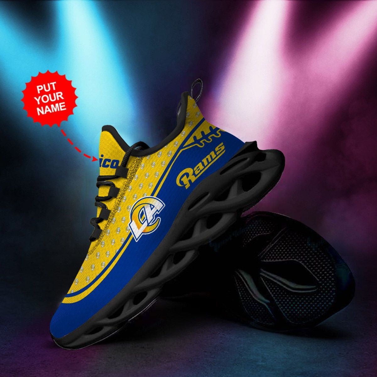 Los Angeles Rams Custom Personalized Max Soul Sneakers Running Sports Shoes For Men Women For Men Women