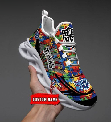 Ennessee Titans Nfl Autism M5 Personalized Max Soul Shoes