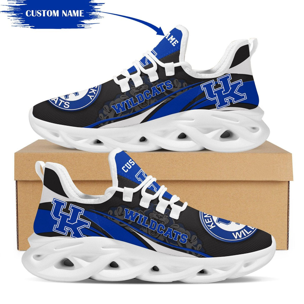 Kentucky Wildcats Mascot Custom Name Personalized Max Soul Sneakers Running Sports Shoes For Men For Men Women