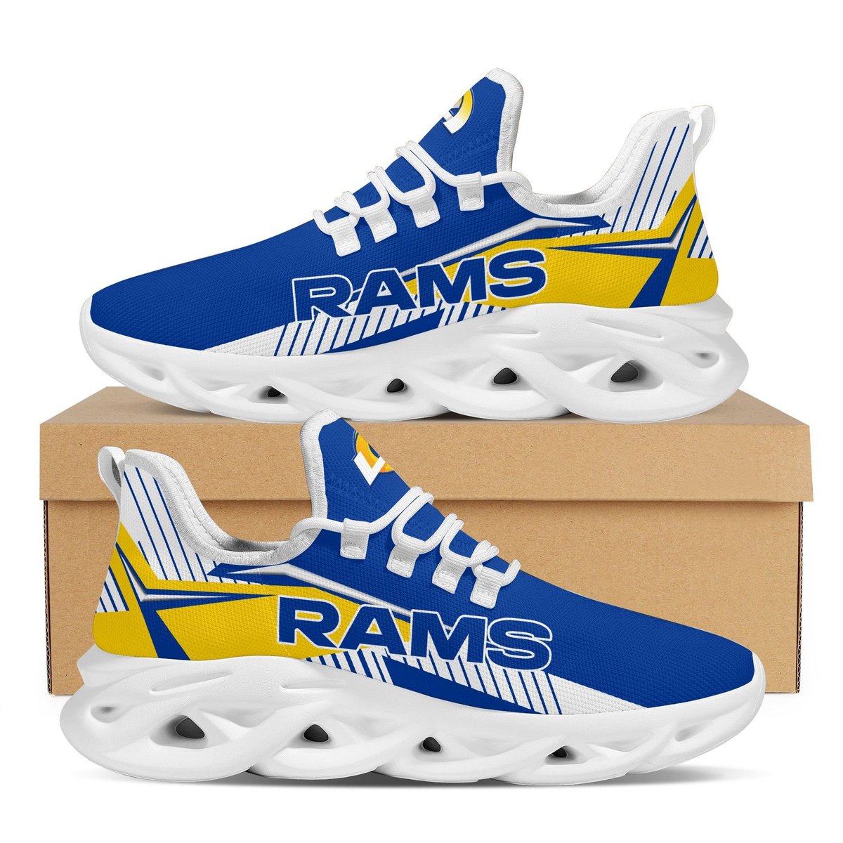 Los Angeles Rams Max Soul Shoes American Football Running Sports Sneakers Shoes For Men Women Full Size For Men Women