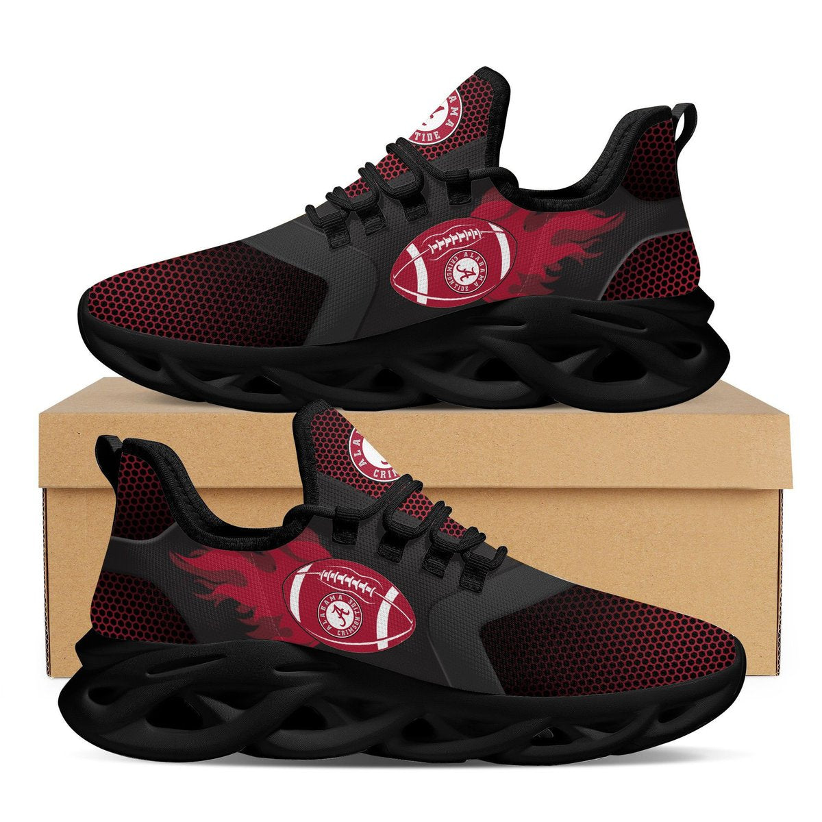 Alabama Crimson Tide Fire Ball Max Soul Sneakers Running Sports Shoes For Men Women Football Fans For Men Women