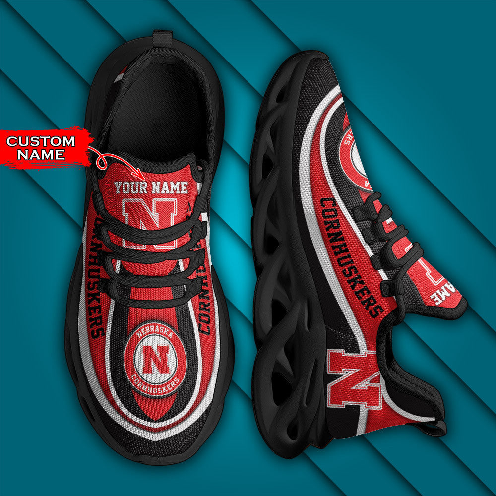 Caa Nebraska Cornhuskers Max Soul Sneaker Personalized Custom Name Gift For Sport Lovers