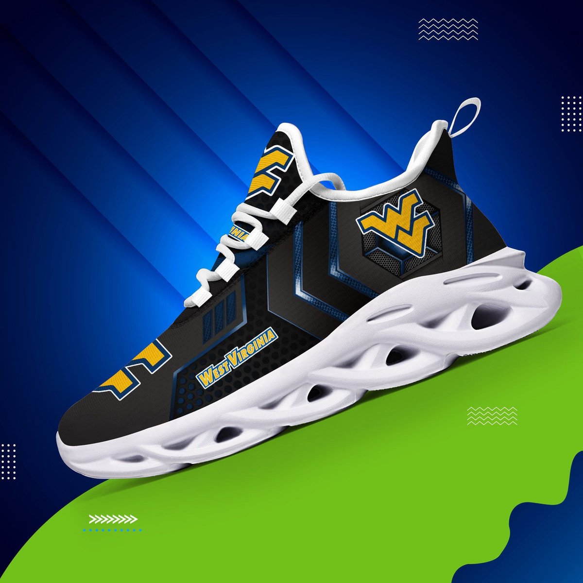 West Virginia Mountaineers Max Soul Sneaker Dtms269068 For Men Women