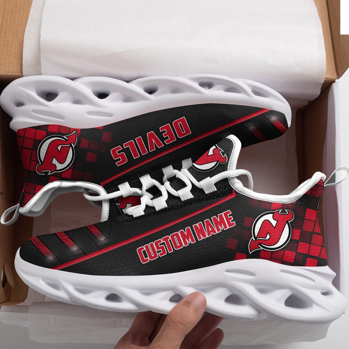 New Jersey Devils Custom Name Max Soul Sneaker Shoes For Fan For Men Women