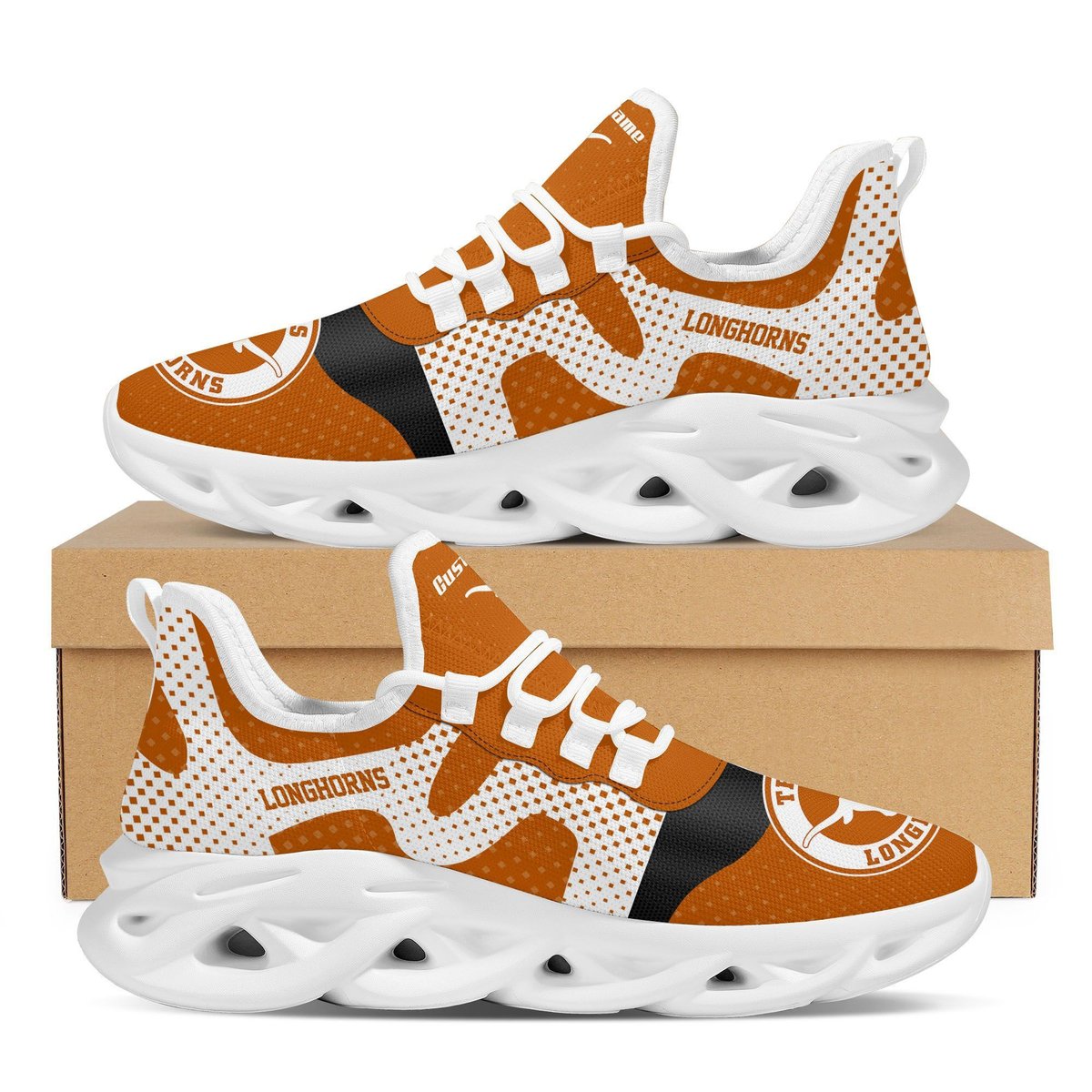 Texas Longhorns Custom Name Sports Best Seller Design Max Soul Shoes University Of Texas At Austin For Men Women