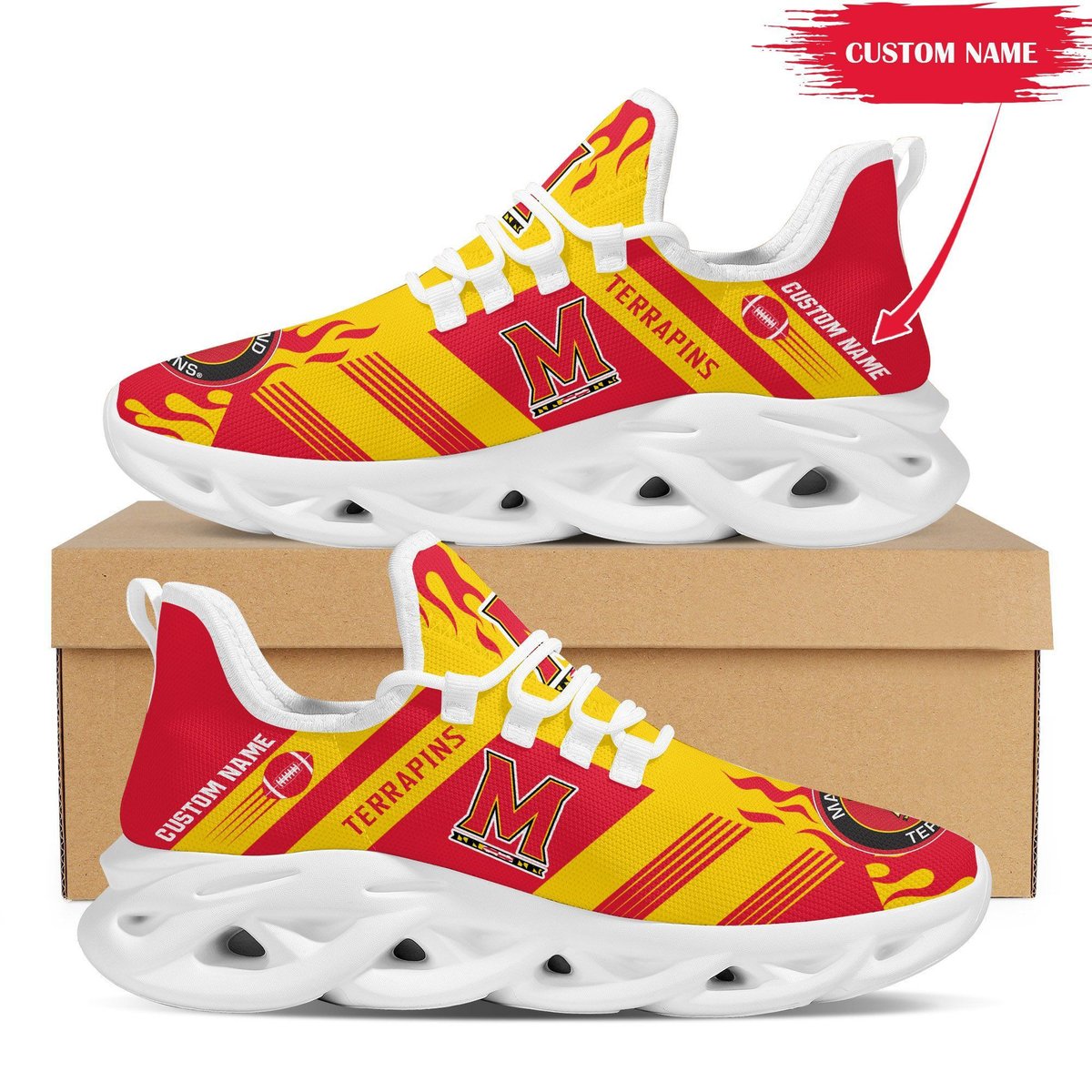 Maryland Terrapins Custom Personalized Max Soul Sneakers Running Sports Shoes For Men Women University Of Maryland, College Park For Men Women