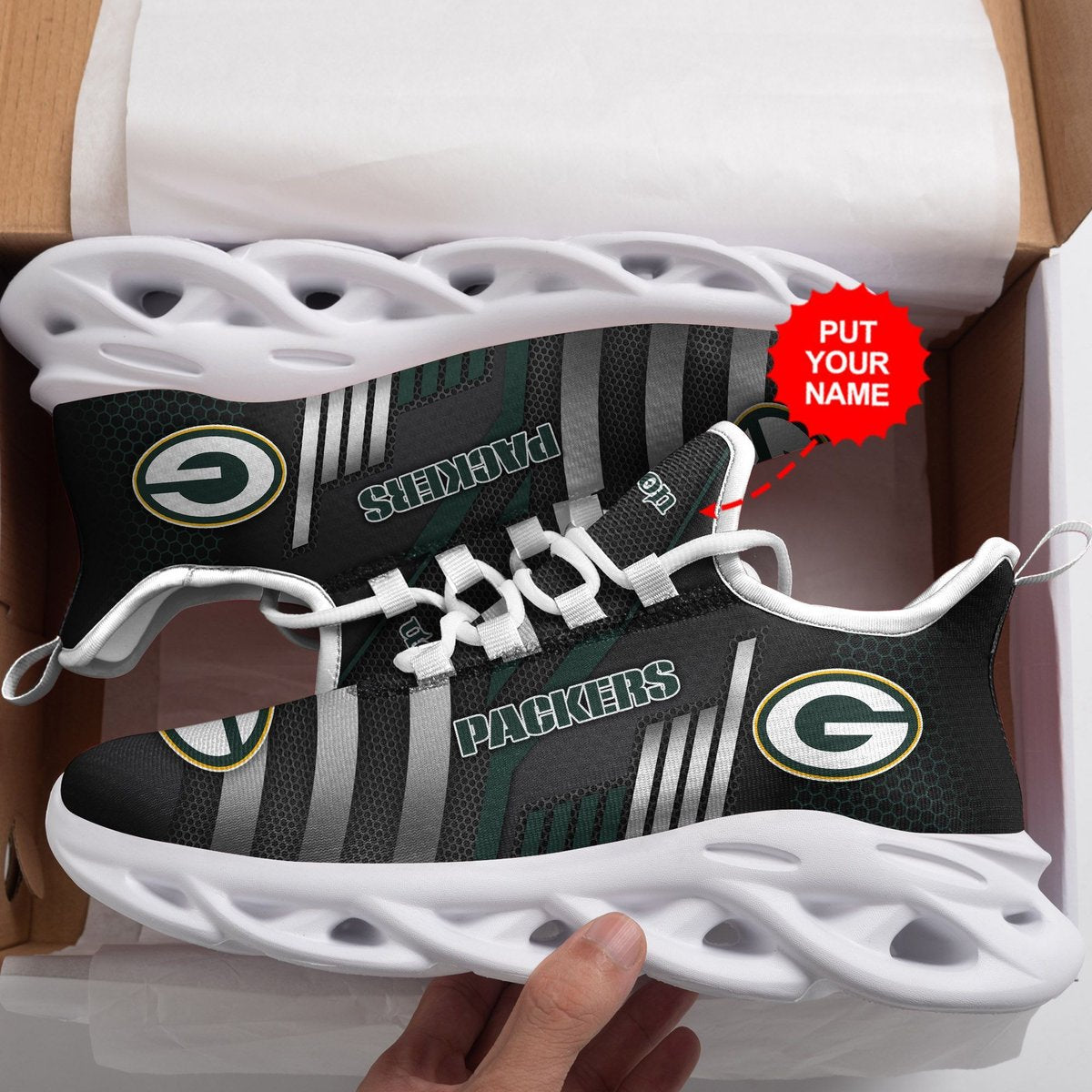 Green Bay Packers Custom Personalized Max Soul Sneakers Running Sports Shoes For Men Women For Men Women