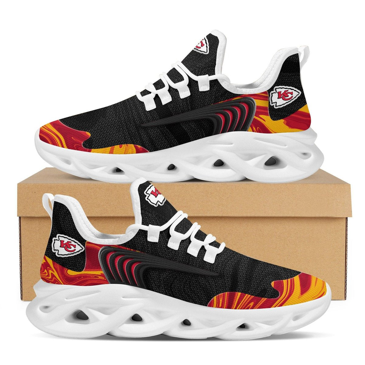 Kansas City Chiefs Team Custom Personalized With Name Max Soul Sneakers Running Sports Shoes For Men Women Adults Football For Men Women