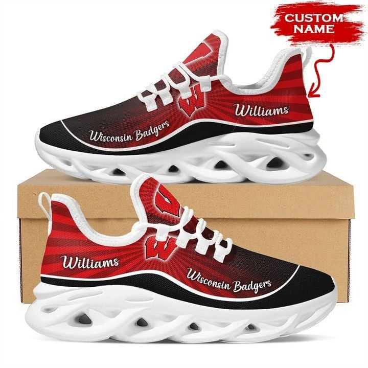 Wisconsin Badgers Max Soul Sneakers Personalized Homs081025 For Men Women