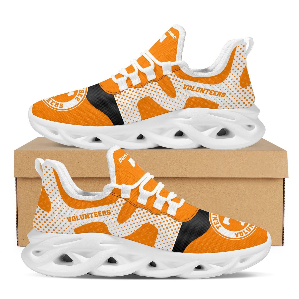 Tennessee Volunteers Custom Name Sports Best Seller Design Max Soul Shoes University Of Tennessee For Men Women