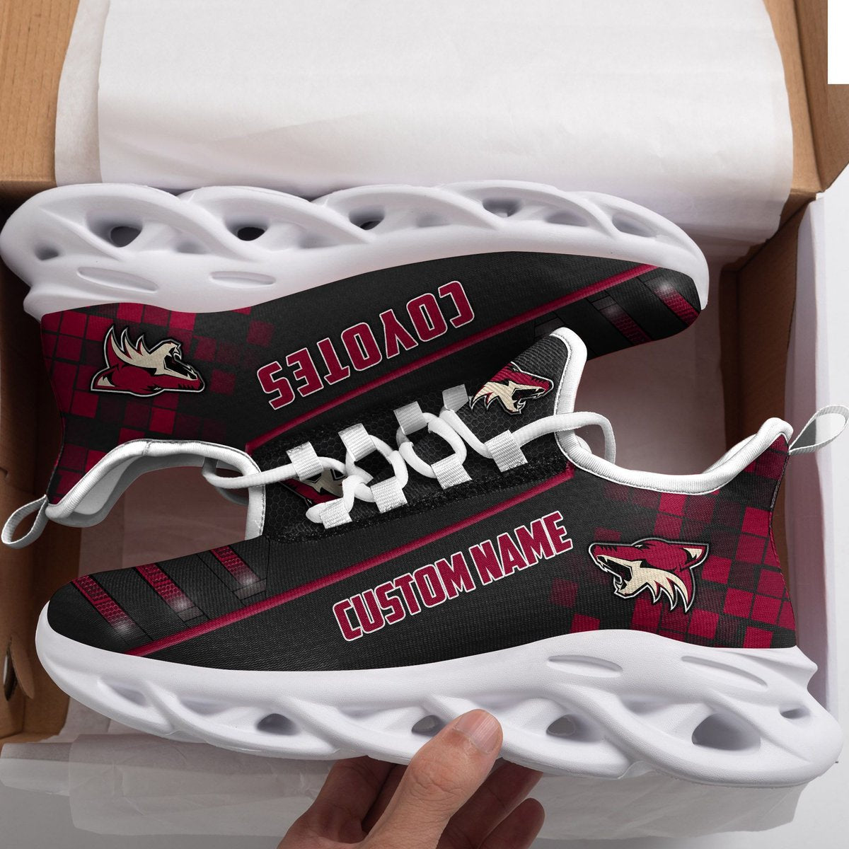 Arizona Coyotes Custom Name Max Soul Sneaker Shoes For Fan For Men Women