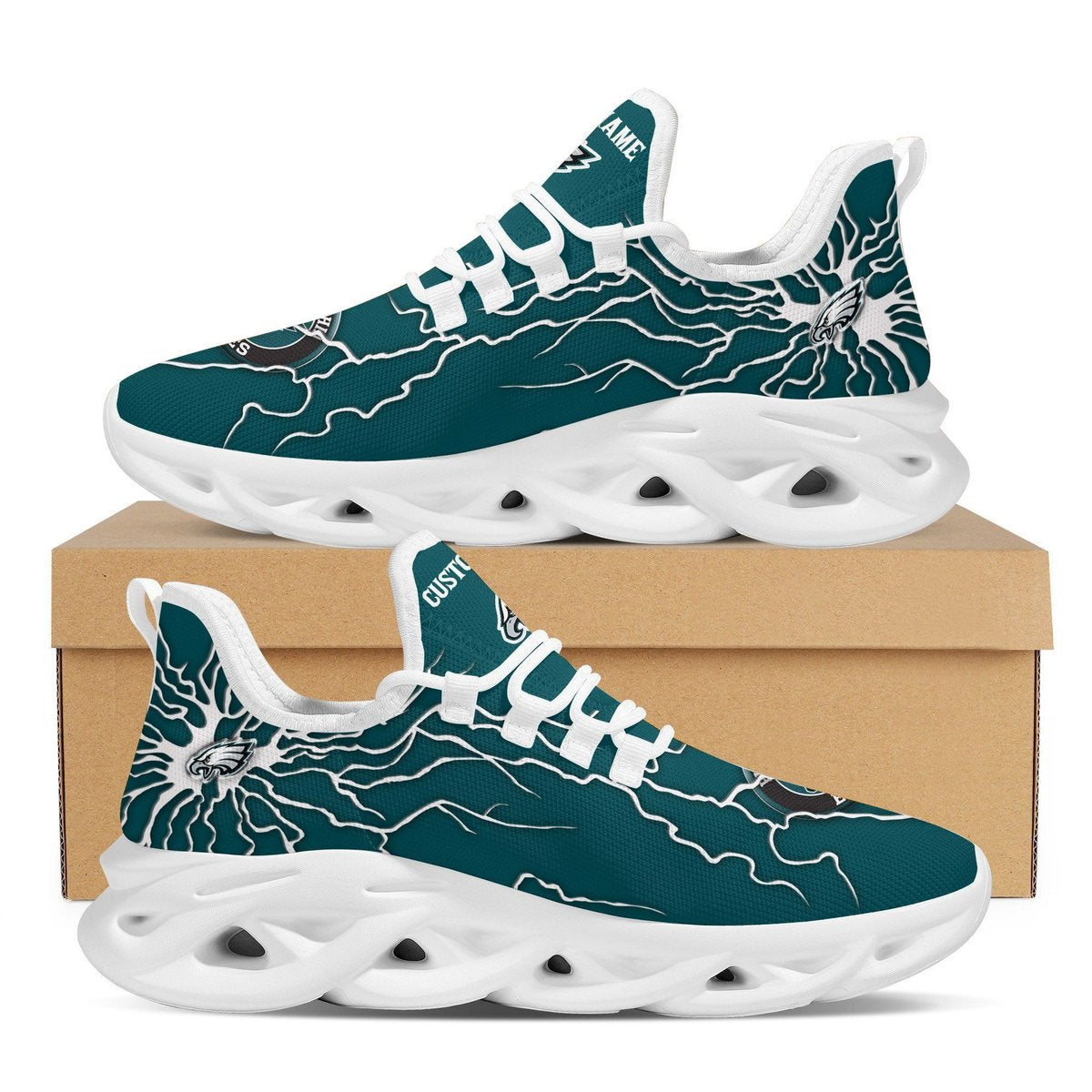 Philadelphia Eagles Custom Name Stylish Graffiti Personality Max Soul Shoes For Men Women