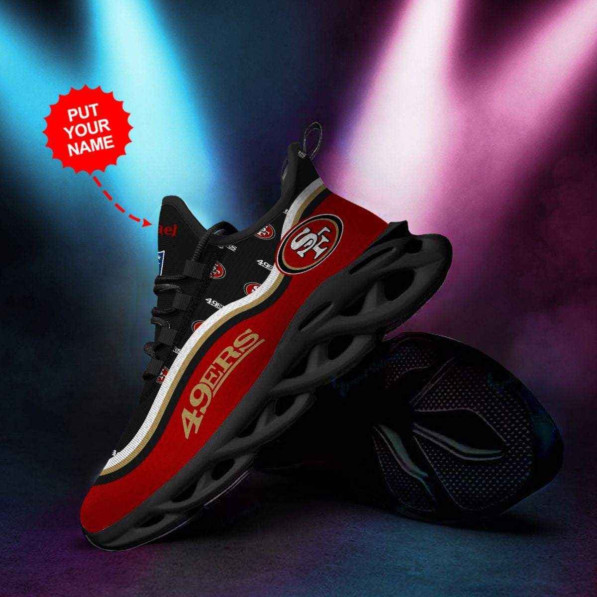 San Francisco 49ers Custom Name Max Soul Sneakers For Men Women