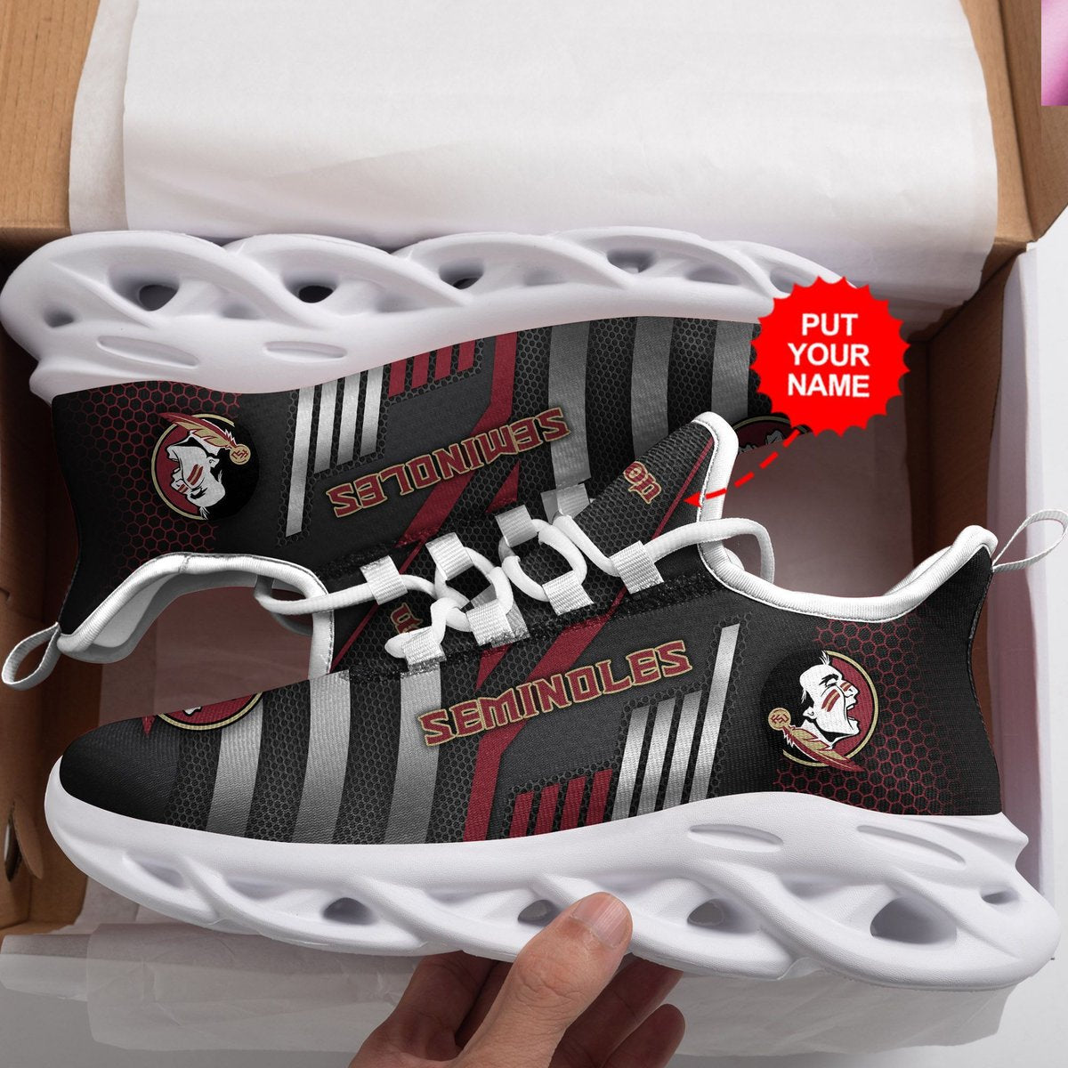 Florida State Seminoles Custom Personalized Max Soul Sneakers Running Sports Shoes For Men Women For Men Women