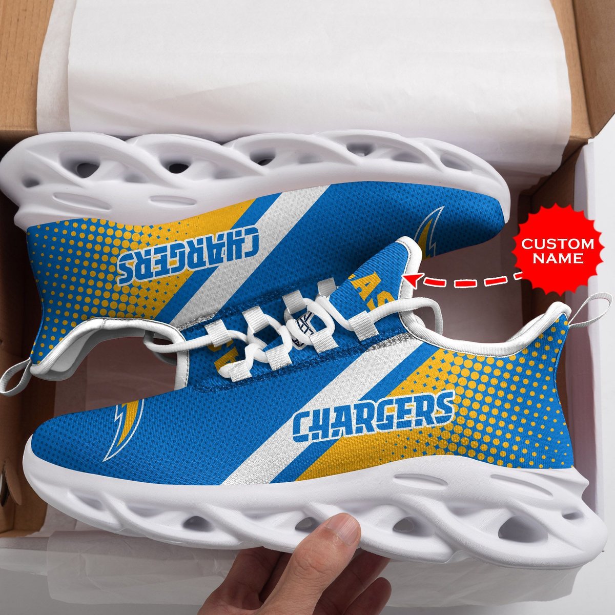 Los Angeles Chargers Custom Personalized Max Soul Sneakers Running Sports Shoes For Men Women For Men Women