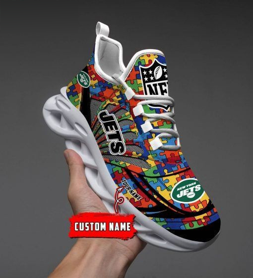 Ew York Jets Nfl Autism M5 Personalized Max Soul Shoes
