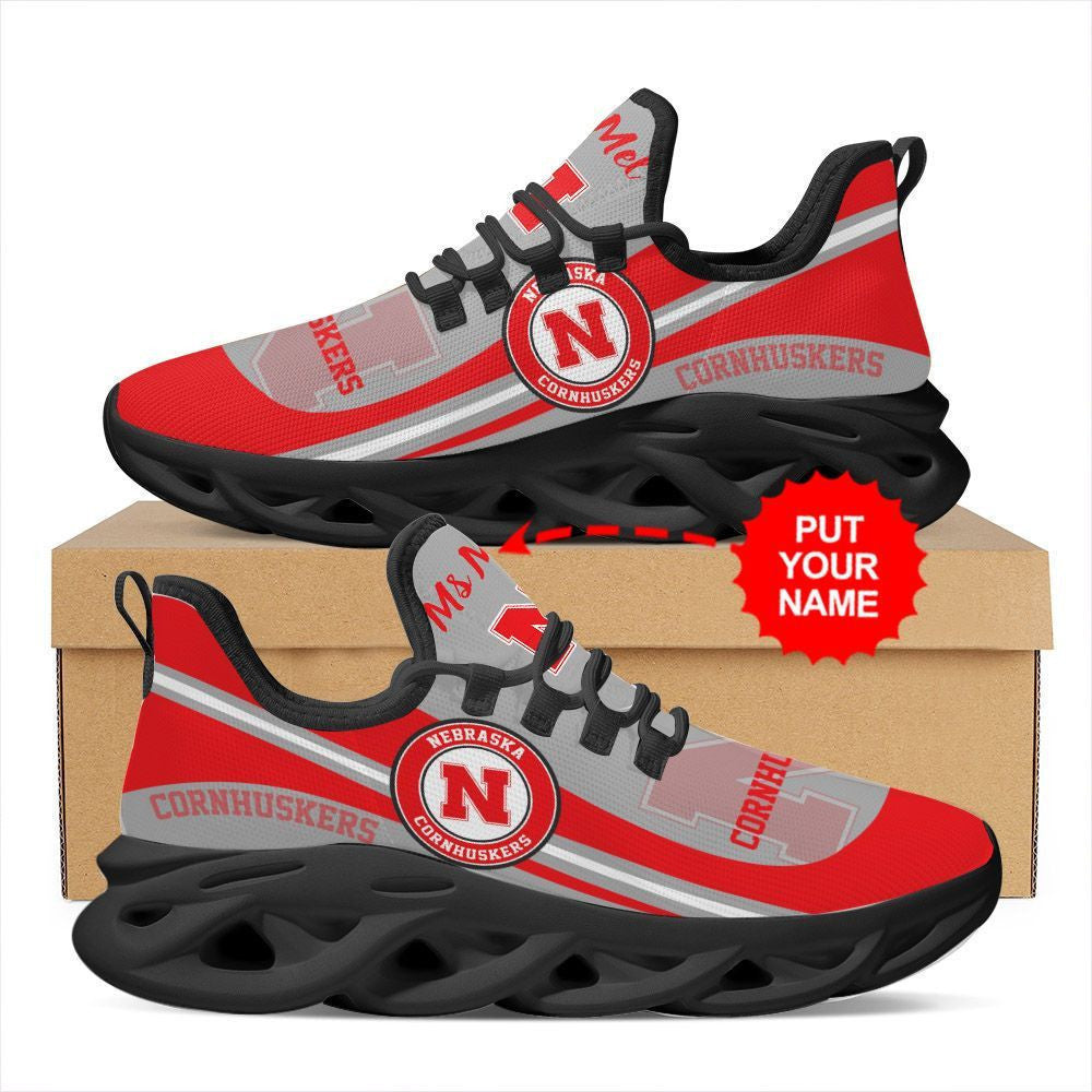 Nebraska Cornhuskers Custom Name Personalized Max Soul Sneakers Running Sports Shoes For Men Women For Men Women