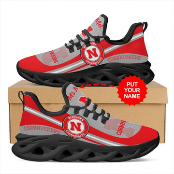 Nebraska Cornhuskers Custom Name Personalized Max Soul Sneakers Running Sports Shoes For Men Women For Men Women