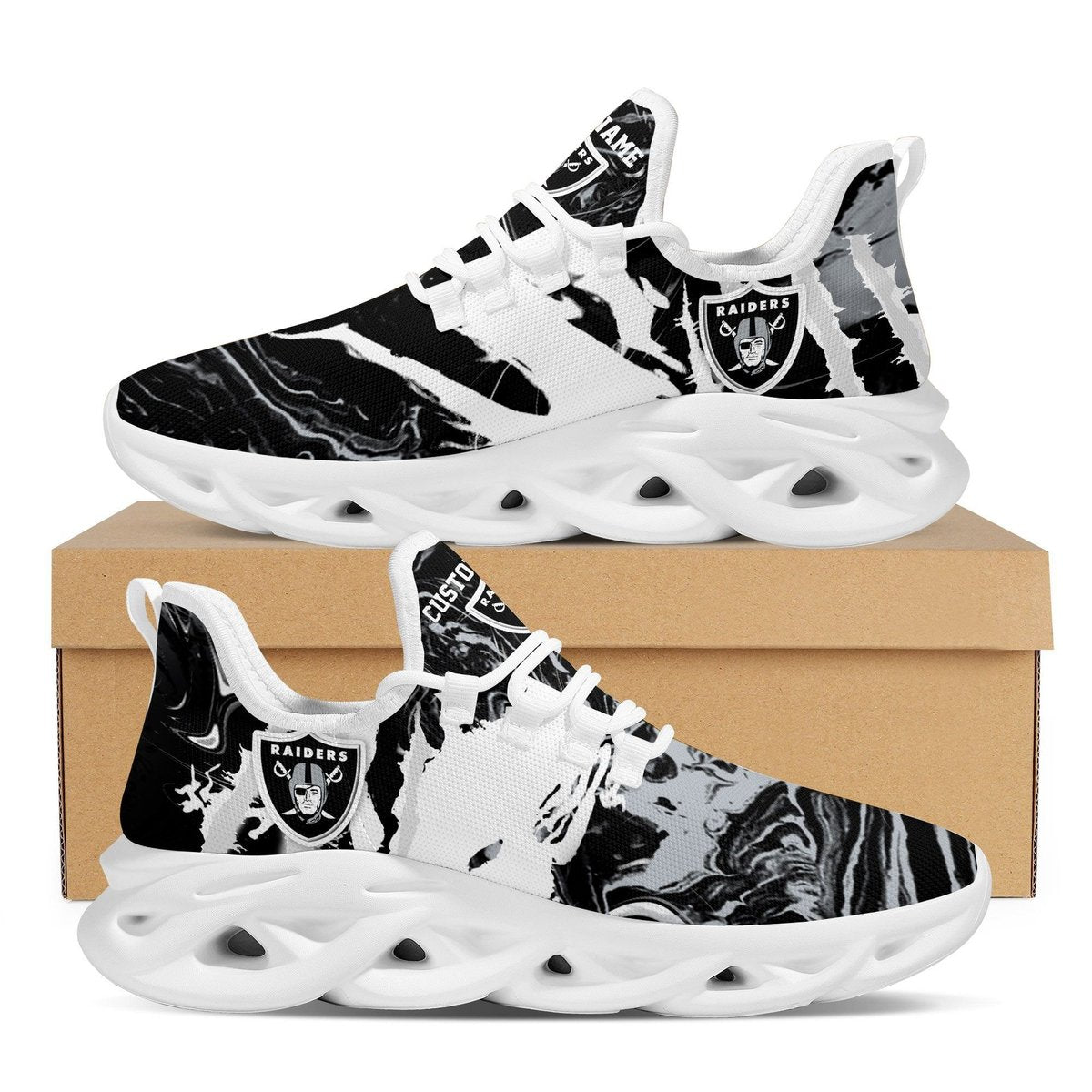 Las Vegas Raiders American Football Team Trending Custom Personalized With Name Max Soul Clunky Sneaker Shoes For Men Women For Men Women