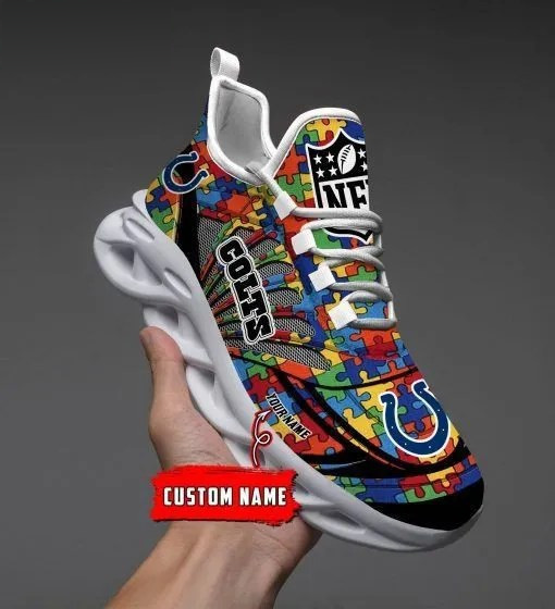 Ndianapolis Colts Nfl Autism M5 Personalized Max Soul Shoes