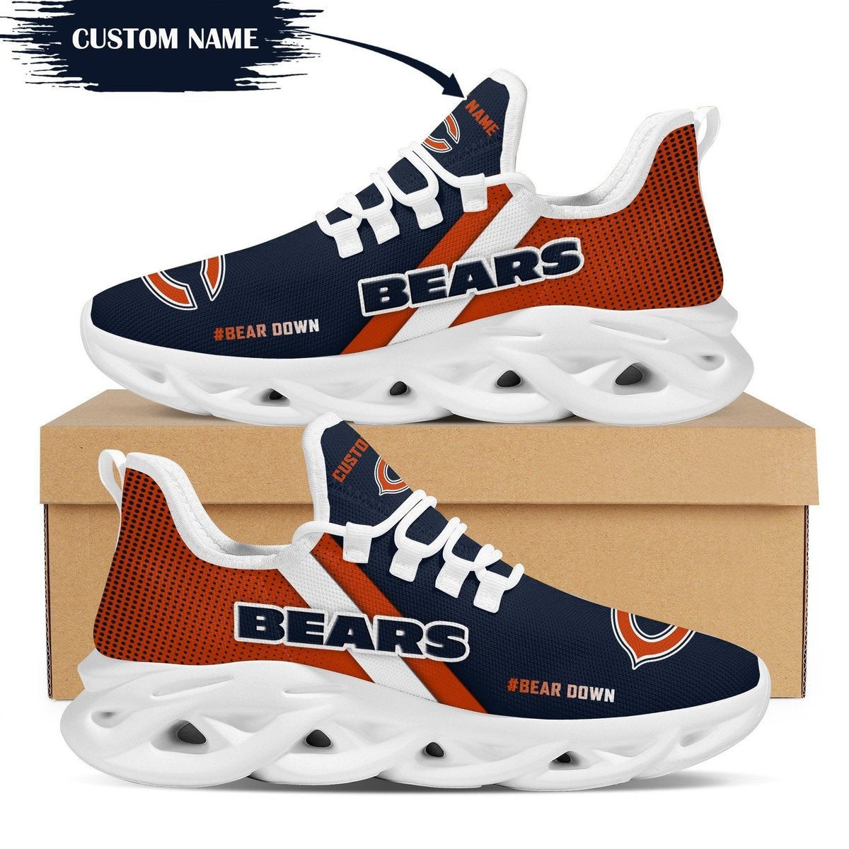 Chicago Bears Custom Personalized Max Soul Sneakers Running Sports Shoes For Men Women For Men Women