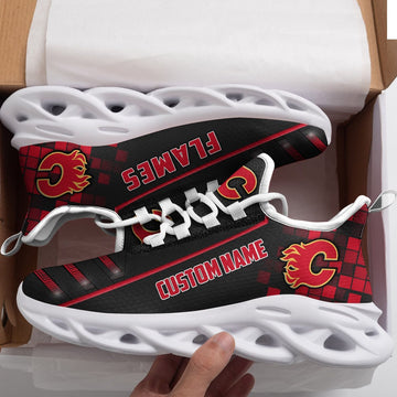 Calgary Flames Custom Name Max Soul Sneaker Shoes For Fan For Men Women